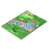 Amur Tiger in het groene notitieboek van de wervel (Linkerzijde)