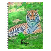 Amur Tiger in het groene notitieboek van de wervel (Voorkant)