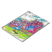 Amur Tiger in roze, spiraalvormige laptop Notitieboek (Linkerzijde)