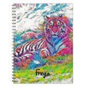 Amur Tiger in roze, spiraalvormige laptop Notitieboek (Voorkant)