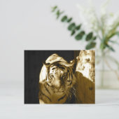 Amur Tiger in Sepia Briefkaart (Staand voorkant)