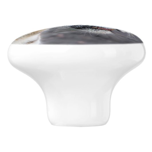 Amur Tiger Keramische Knop (Zijkant)