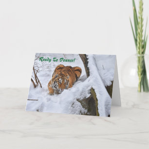 Amur Tiger kerstkaart 2015 Feestdagen Kaart