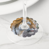 Amur Tiger Wijnglaslabel (Dichtbij)
