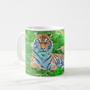 Amur Tijger op Groene Mok