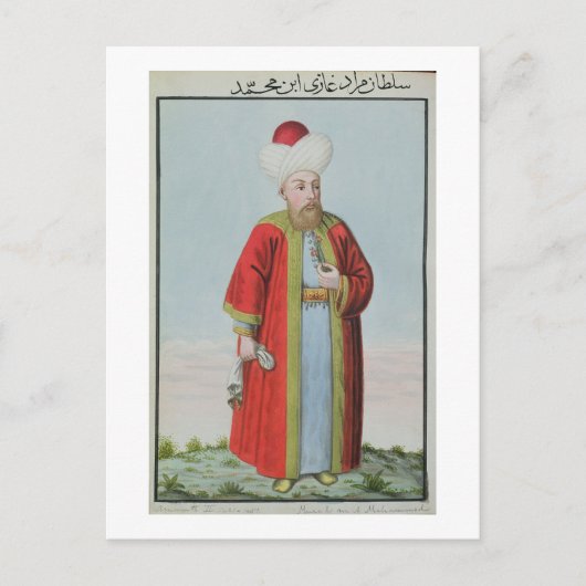 Amurath (Murad) II (1404-51) Sultan 1421-51, van Briefkaart (Voorkant)