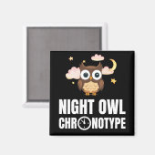 Amusant Night Owl Chronotype Magneet (Voorkant / Achterkant)