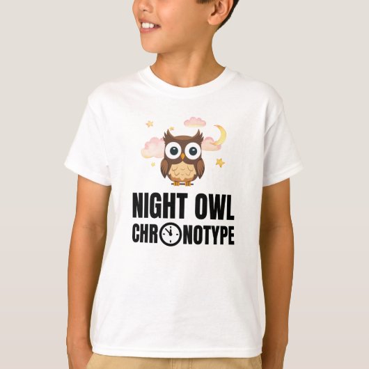 Amusant Night Owl Chronotype T-shirt (Voorkant)