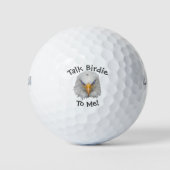 Amusante adelaar "Talk Birdie To Me" Schattige cad Golfballen (Voorkant)