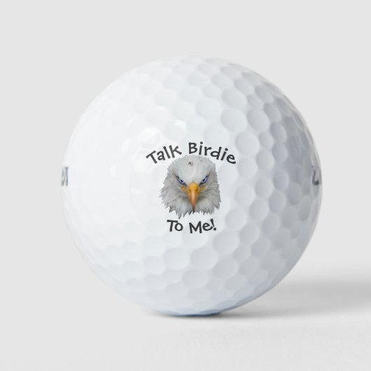 Amusante adelaar "Talk Birdie To Me" Schattige cad Golfballen (Voorkant)