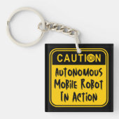 Amusante autonome mobiele robot in actie sleutelhanger (Voorkant)