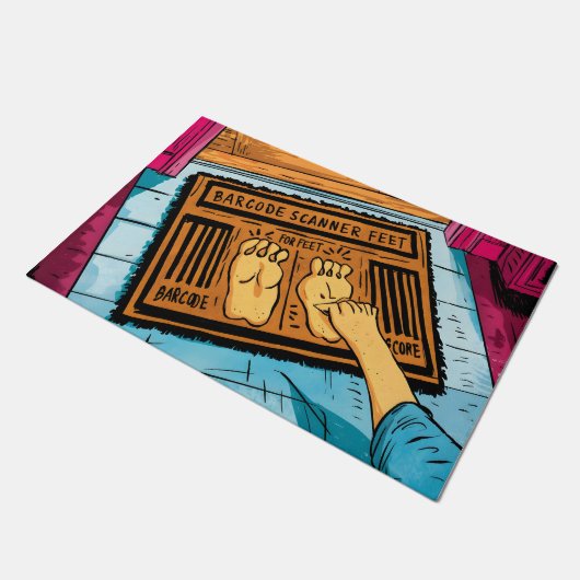 Amusante barcode ontwerp Grappige barcode voeten Deurmat (Schuin)