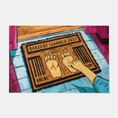 Amusante barcode ontwerp Grappige barcode voeten Deurmat (Voorkant)