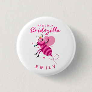 Amusante Bridezilla Koningin Bee Cartoon Ronde Button 3,2 Cm