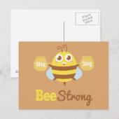 Amusante Cartoon: Cute bee houdpotten Briefkaart (Voorkant / Achterkant)