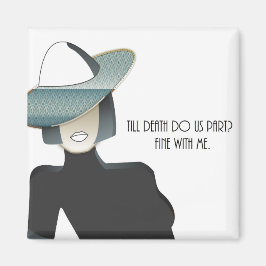 Amusante echtscheiding Quote Art Deco Lady Magnet