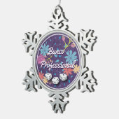 Amusante en grappige Floral Bunco Professional Tin Sneeuwvlok Ornament (Rechts)