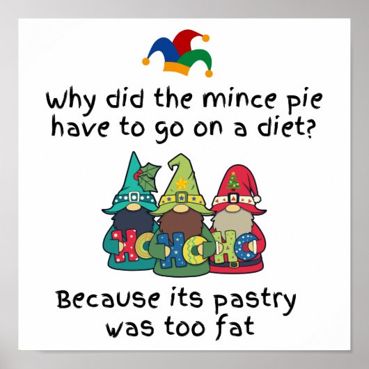 Amusante Fat Mince Pie Joke Poster (Voorkant)
