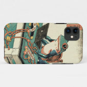 Amusante kikker werkt aan computer | Grappige kikk Case-Mate iPhone Case (Achterkant (horizontaal))