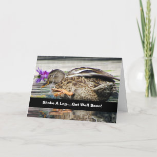Amusante Mallard Get Well Kaart