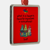 Amusante Mincemeat Advocaat Joke Metalen Ornament (Rechts)