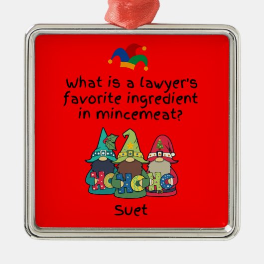 Amusante Mincemeat Advocaat Joke Metalen Ornament (Voorkant)