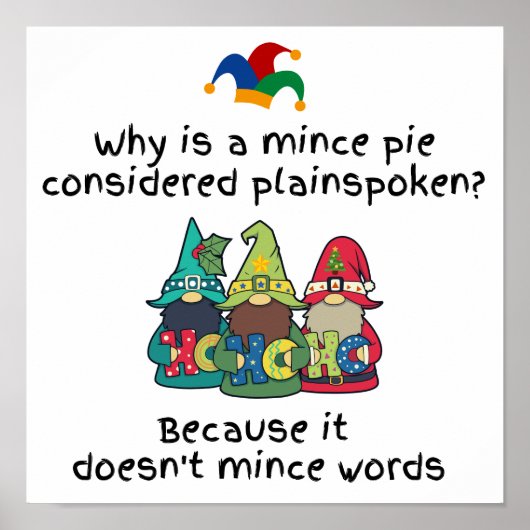 Amusante Plainspoken Mince Pie Joke Poster (Voorkant)
