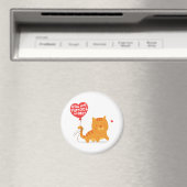 Amusante Pun Love Humor Leuke Kitty Cat Cartoon Magneet (Insitu (Vaatwasser))