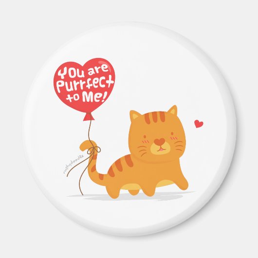 Amusante Pun Love Humor Leuke Kitty Cat Cartoon Magneet (Voorkant)