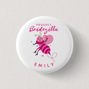 Amusante Quote Trots Bridezilla Koningin Bij Carto Ronde Button 3,2 Cm