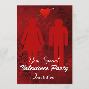 Amusante Red Valentijnsdag Party Kaart