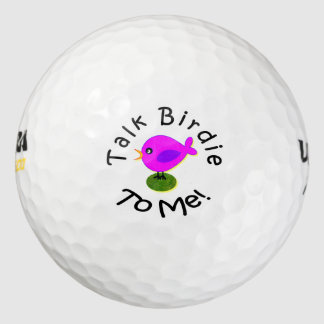 Amusante roze vogel "Talk Birdie To Me" Golf Ball Golfballen
