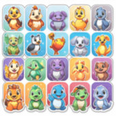 Amusante set van cartoon dierlijke stickers (Voorkant)