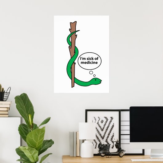Amuselijk personeel van Asclepius Poster (Thuiskantoor)