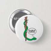 Amuselijk personeel van Asclepius Ronde Button 5,7 Cm (Voorkant /achterkant)