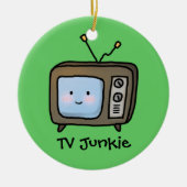 Amusement Cute Retro TV Junkie Doodle Keramisch Ornament (Voorkant)