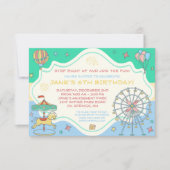 Amusement Park Birthday Party Invitation Kaart (Voorkant)
