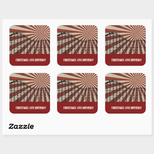 Amusement Park Birthday Party Stickers (Vel)