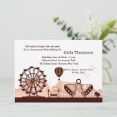 Amusement Park (bruin) Kaart (Staand voorkant)