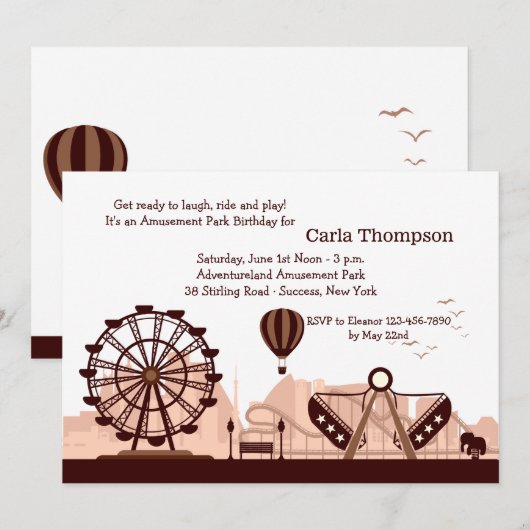 Amusement Park (bruin) Kaart (Voorkant / Achterkant)