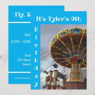 Amusement Park Carnaval Birthday Party Invitation Kaart