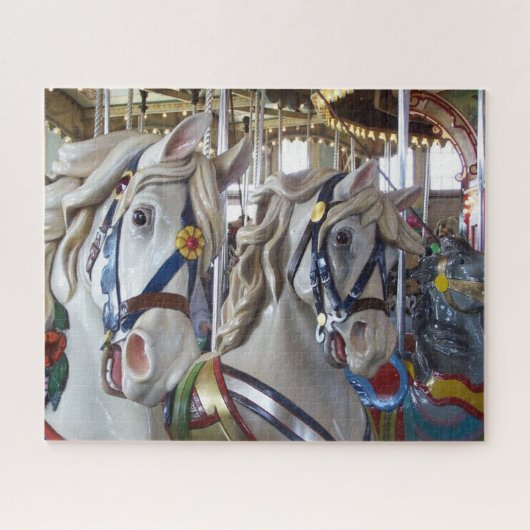 Amusement Park Carousel Horses Legpuzzel (Horizontaal)