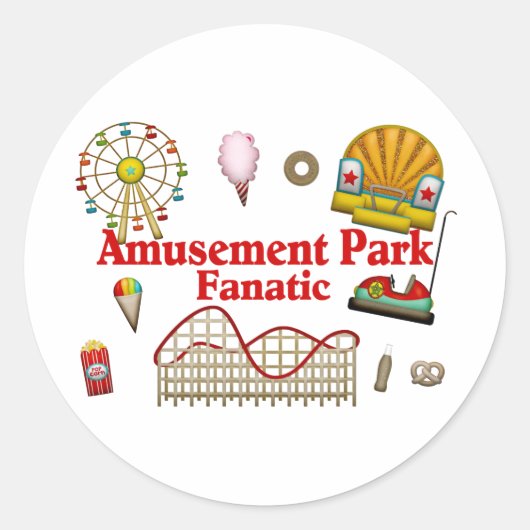 Amusement Park Fantasiatisch Ronde Sticker (Voorkant)