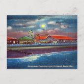 Amusement Park Night Tybee Island Beach Historisch Briefkaart (Voorkant)