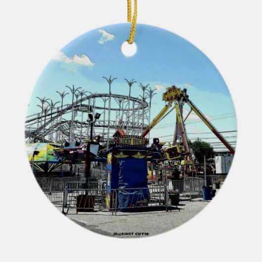 Amusement Park Roller Onderzetter Old Orchard Beac Keramisch Ornament (Voorkant)