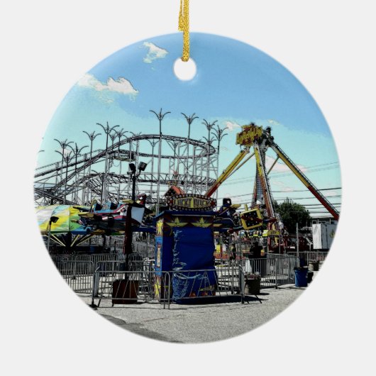 Amusement Park Roller Onderzetter Old Orchard Beac Keramisch Ornament (Achterkant)