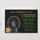 AMUSEMENT PARK THEME BIRTHDAY PARTY INVITATION KAART (Achterkant)