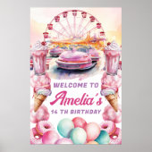 Amusement Park Verjaardag Welkomstbord Poster (Voorkant)