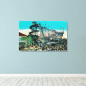 Amusement Rides at the Pike, Long Beach Canvas Afdruk (Insitu (Houten vloer))