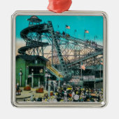 Amusement Rides at the Pike, Long Beach Metalen Ornament (Voorkant)